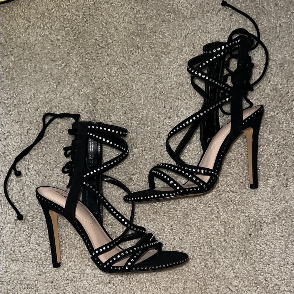 Gladiator black high heels ALDO size 6.5/ EU 37